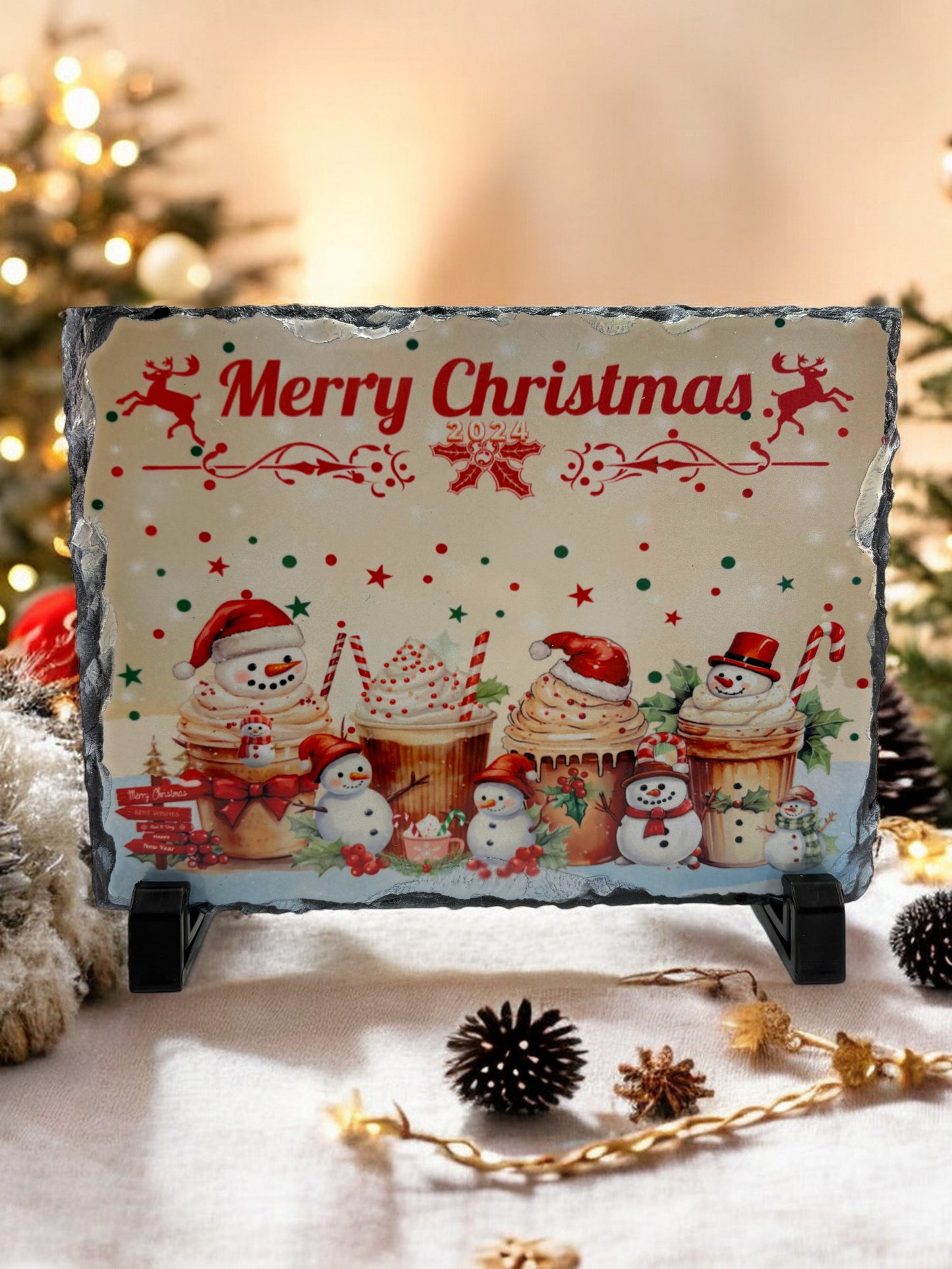 Merry Christmas coffee slate
