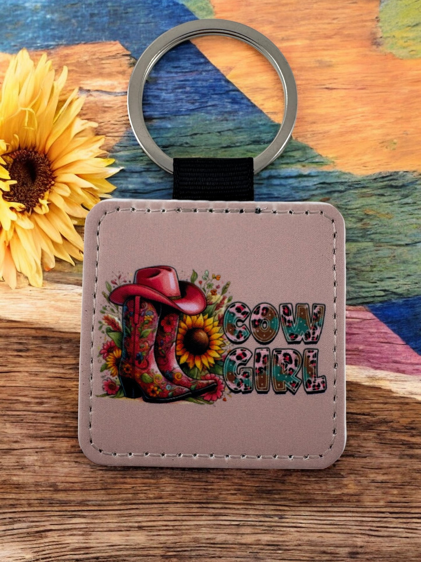 cowgirl keyring