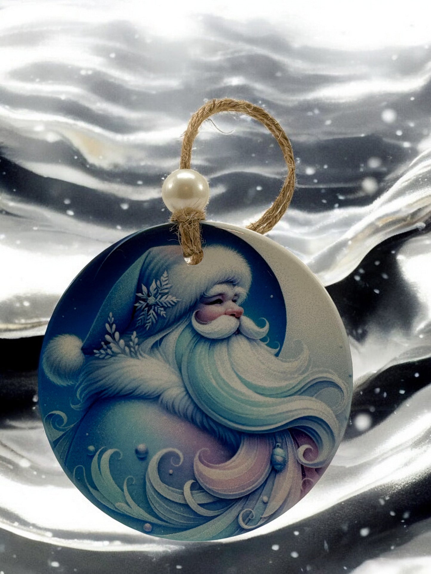 pastel Santa ornament