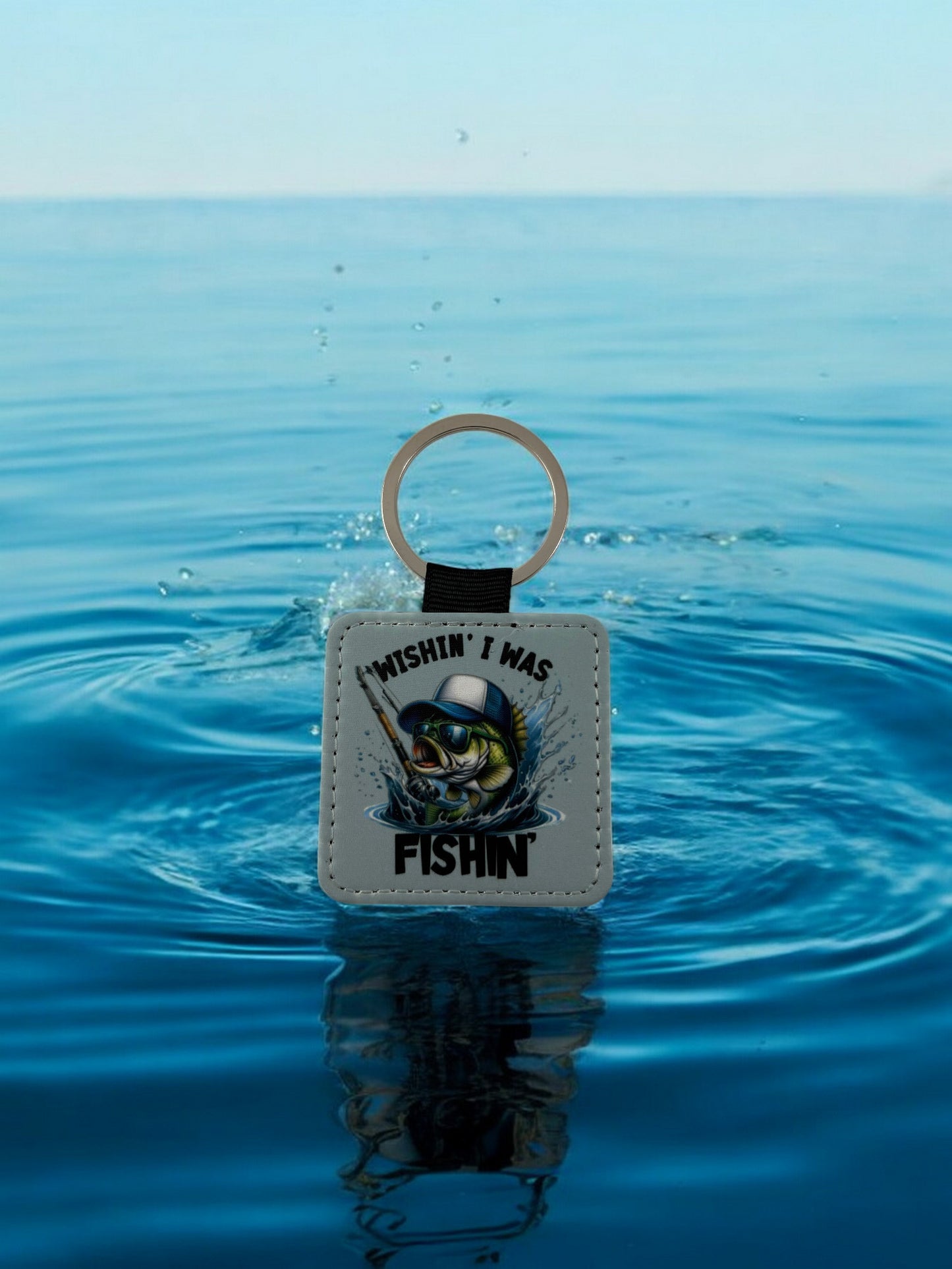 wishin i was fishin keyring