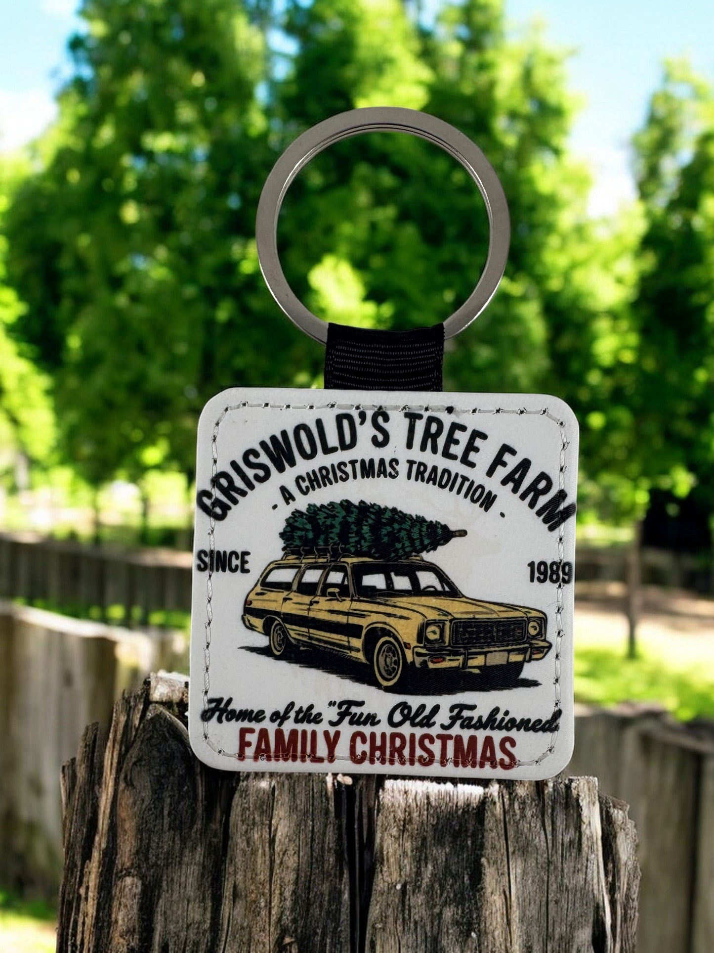 Griswold's tree farm keyring