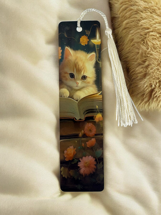 cute orange kitten bookmark