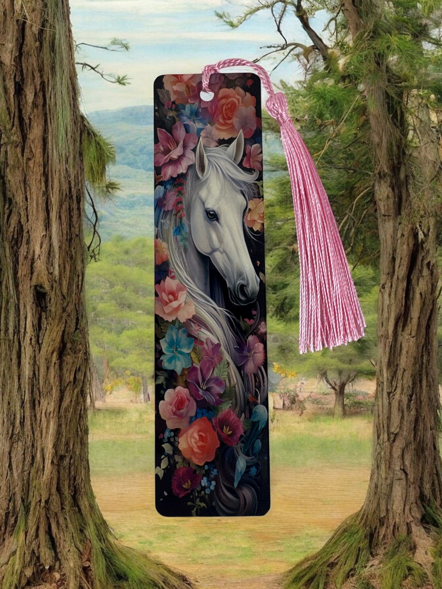 horse amongst the flowers bookmark