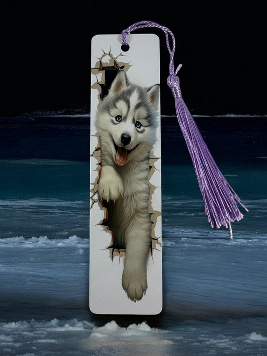 husky puppy bookmark