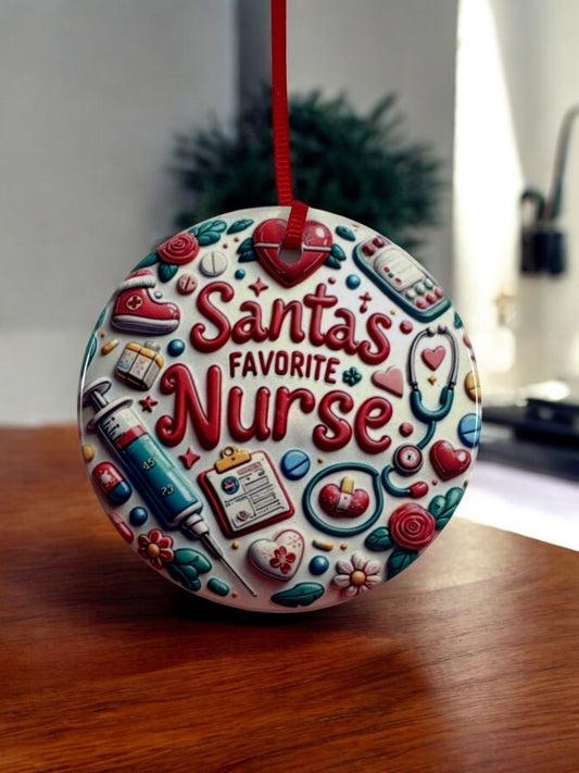 Santa's favorite nurse with medical theme
