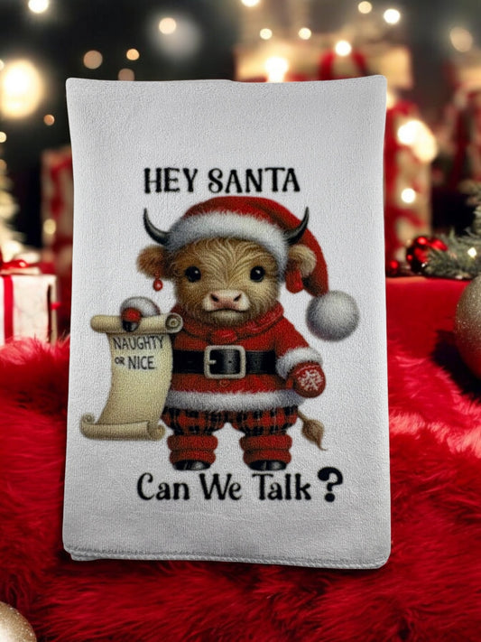 hey Santa, can we talk? wash cloth and towel set