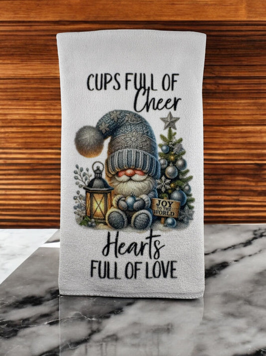 cups full of cheer hearts full of love washcloth and towel set