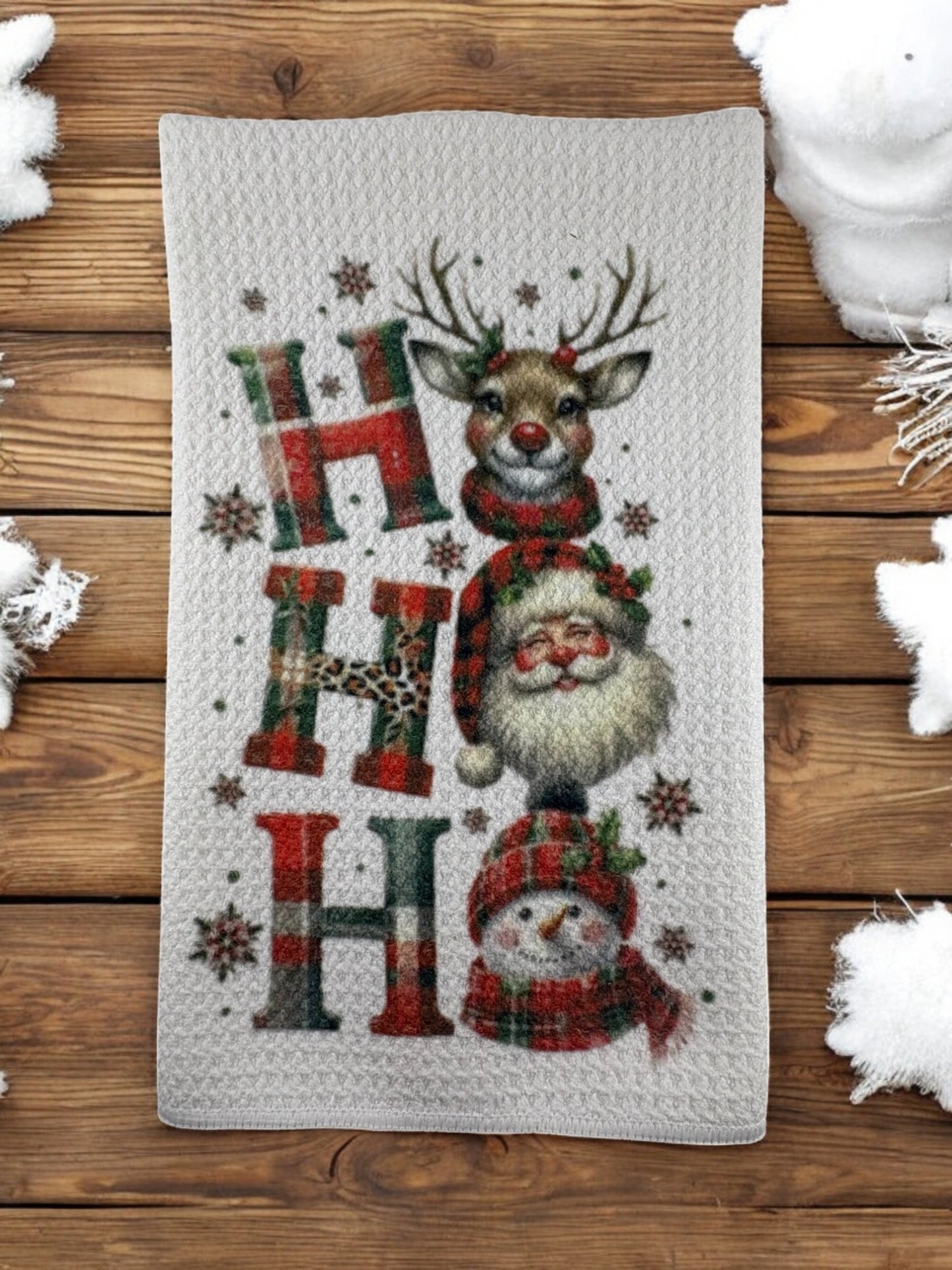 ho,ho,ho christmas waffle towel