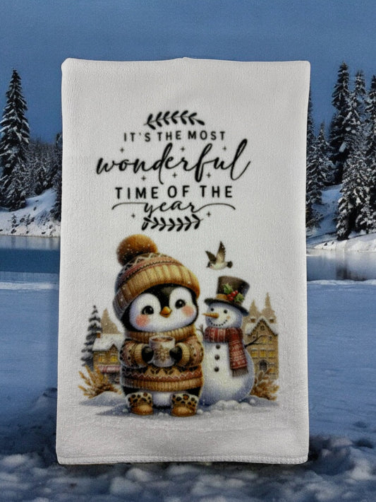 it's the most wonderful time of the year washcloth and towel set