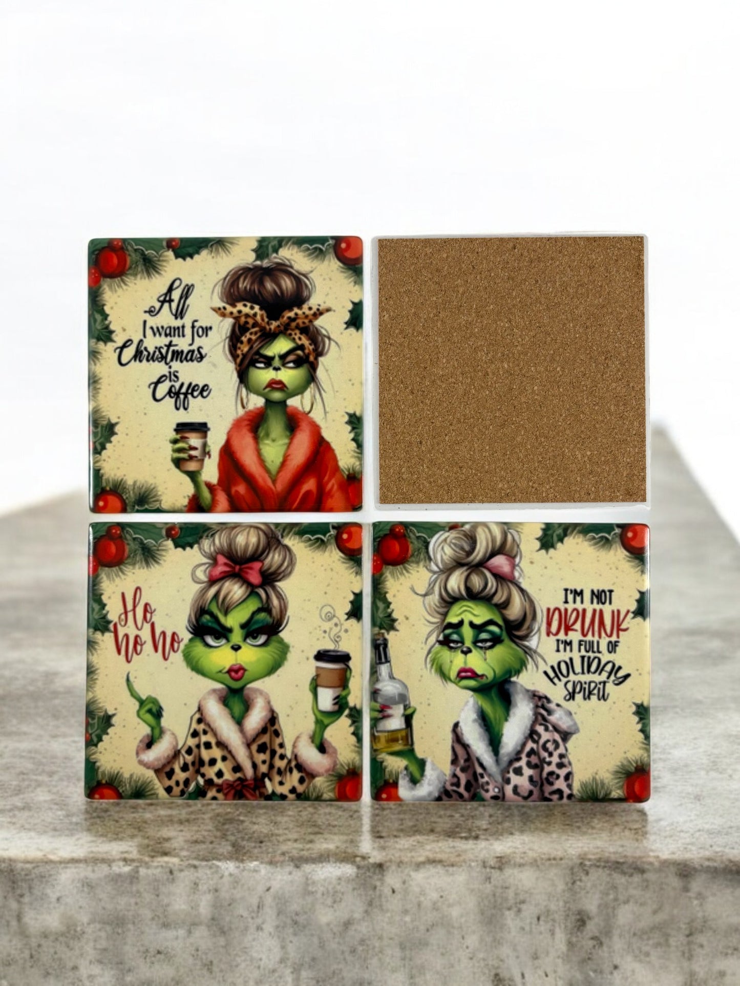 grinched out by Christmas coaster