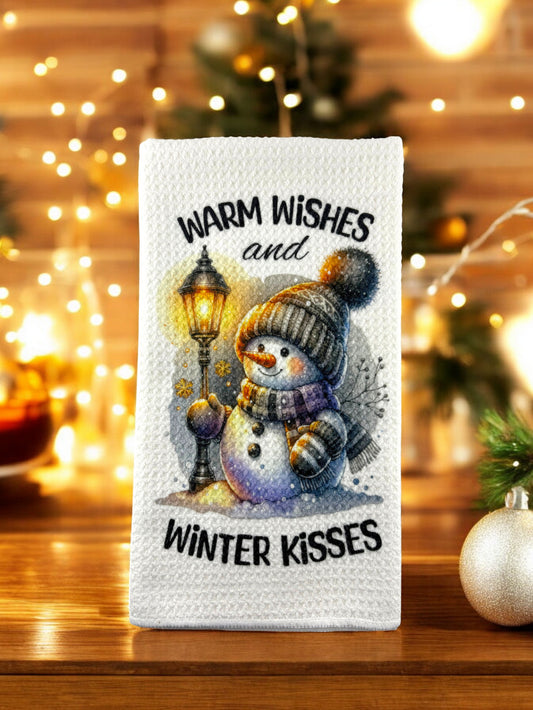 warm wishes and winter kisses towel