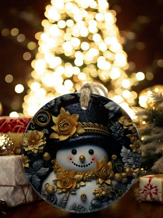 classic gold black snowman