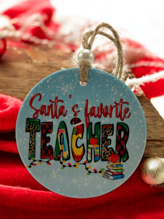 colored teacher favorite ornament