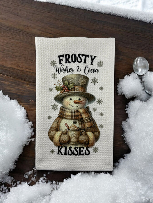 frosty wishes & cocoa kisses waffle towel