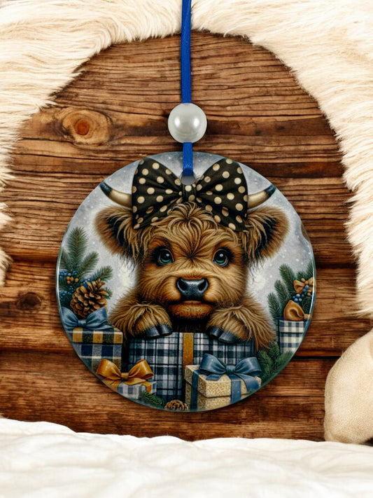 highland cow ornament