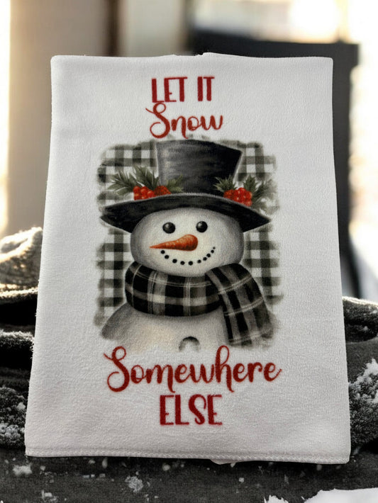 let it snow somewhere else towel and wash cloth