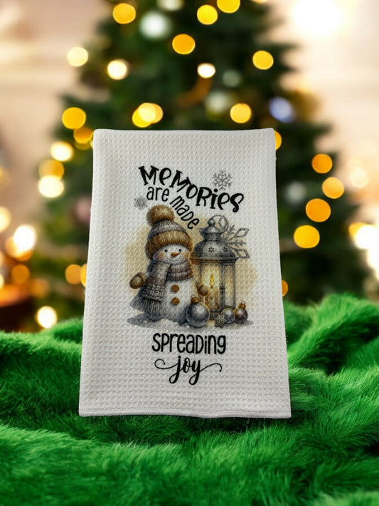 memories are made spreading joy waffle towel