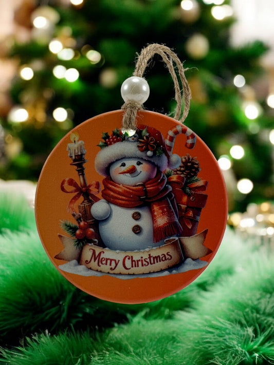 orange snowman ornament
