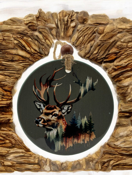 painted elk ornament