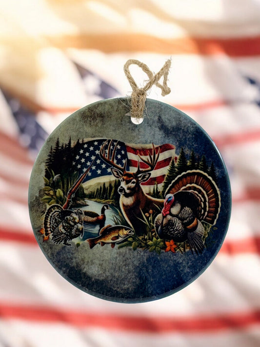 patriotic hunting ornament
