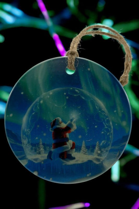 Santa snow globe ornament
