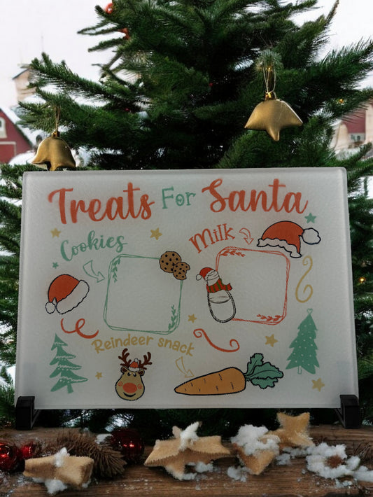 treats for Santa cutting board